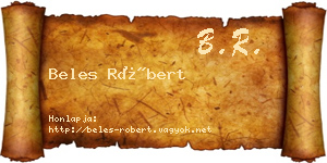 Beles Róbert névjegykártya